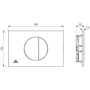 Ideal Standard Oleas M5 Mechanical Dual Flush Plate - Silver Storm (R0503GN) - main image 2