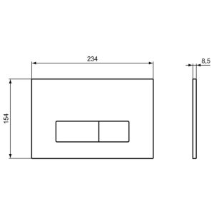 Ideal Standard Oleas O2 Pneumatic Dual Flush Plate - White (R0119AC) - main image 2