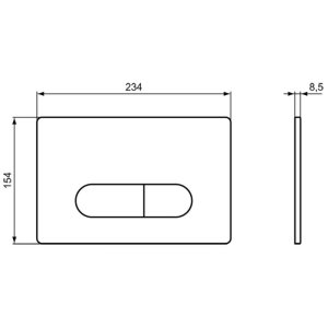 Ideal Standard Oleas P1 Pneumatic Dual Flush Plate - Matt Chrome (R0116JG) - main image 2