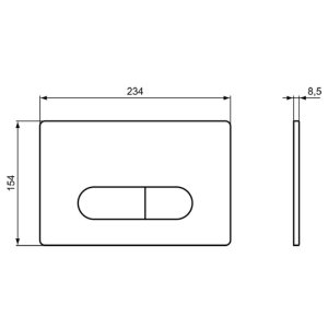 Ideal Standard Oleas P1 Pneumatic Dual Flush Plate - Silk Black (R0116A6) - main image 2