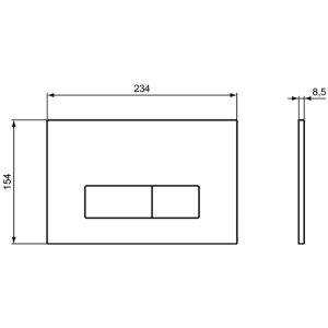 Ideal Standard Oleas P2 Pneumatic Dual Flush Plate - Chrome (R0512AA) - main image 2