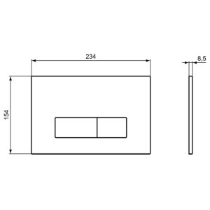 Ideal Standard Oleas P2 Pneumatic Dual Flush Plate - Silk Black (R0119A6) - main image 2