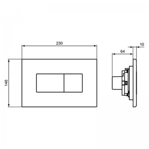 Ideal Standard Solea P2 Dual flush Plate - Chrome (R0110AA) - main image 2