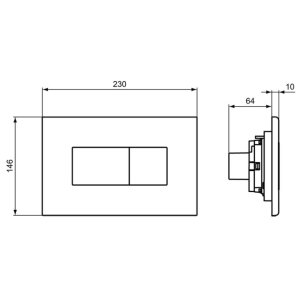 Ideal Standard Solea P2 Dual flush Plate - White (R0110AC) - main image 2
