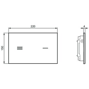 Ideal Standard Symfo Electronic Dual Flush Plate - Black Glass (R0129RX) - main image 2