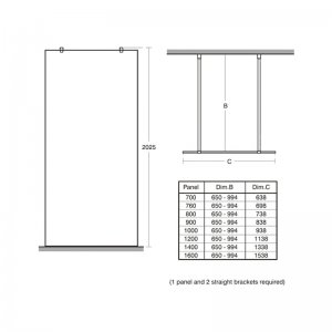 Ideal Standard Synergy straight bracing bracket - bright silver (L6229EO) - main image 2