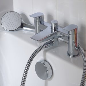 Ideal Standard Tesi two hole dual control bath shower mixer with shower set (A6591AA) - main image 2
