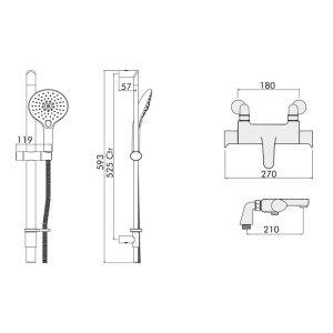 Inta Enzo Safe Touch Thermostatic Bath Mixer Shower - Chrome (EN90015CP) - main image 2