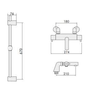 Inta Kiko Thermostatic Bath Mixer Shower - Chrome (KK90015CP) - main image 2