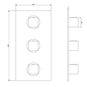 Inta Mio 3 Handle Concealed Dual Thermostatic Mixer Shower - Chrome (MM70010CP) - main image 2