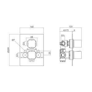 Inta Mio Concealed Thermostatic Mixer Shower Valve Only - Chrome (MM40010CP) - main image 2