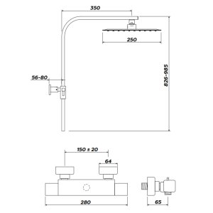 Inta Mio Deluxe Safe Touch Dual Thermostatic Bar Mixer Shower - Chrome (MM10036CP) - main image 2