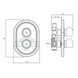 Inta Plus Concealed Thermostatic Mixer Shower - Chrome (20015665CP) - main image 2
