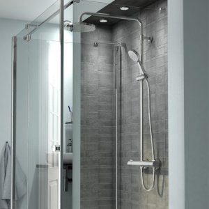 Inta Puro Safe Touch Dual Thermostatic Bar Mixer Shower - Chrome (PU10032CP) - main image 2