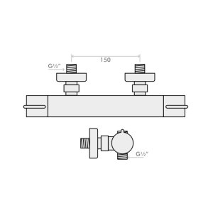 Inta Puro Safe Touch Thermostatic Bar Mixer Shower - Chrome (PU10031CP) - main image 2