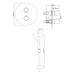 Inta Trade-Tec Concealed Thermostatic Mixer Shower and Kit - Chrome (TR40014CP) - main image 2