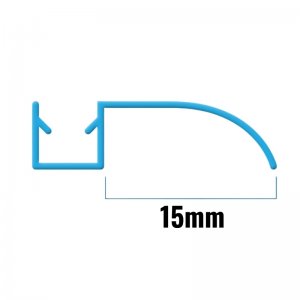 Inventive Creations Arch Bottom Drip Seal - 8mm Glass - 15mm - 1200mm Long (8ARDR 1200) - main image 2