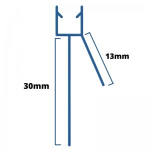 Inventive Creations Extra Large Gap Seal - 4-6mm Glass - 30mm - 1200mm Long (6LGCU 30 1200) - main image 2