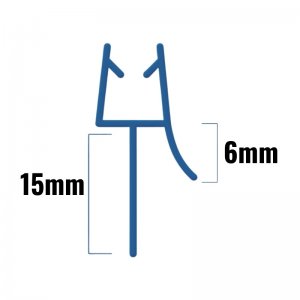 Inventive Creations Mid Blade Seal - 4-6mm Glass - 15mm - 1200mm Long (MB6 1200) - main image 2