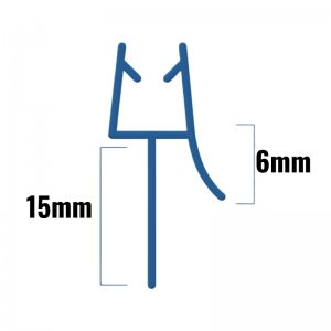 Inventive Creations Mid Blade Seal - 8mm Glass - 15mm - 1200mm Long (MB8 1200) - main image 2