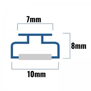 Inventive Creations T Section 7mm Magnetic Seal - Channel - Pair - 1900mm Long (TEEMAGS) - main image 2