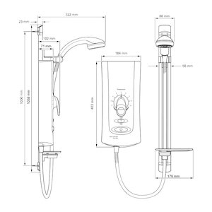 Mira Advance ATL Flex Thermostatic Electric Shower 9.0kW - White/Chrome (1.1643.005) - main image 2