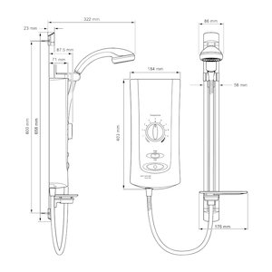 Mira Advance ATL Thermostatic Electric Shower 9.8kW - White/Chrome (1.1643.003) - main image 2