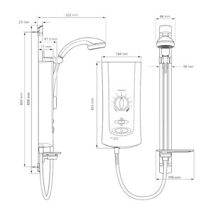 Mira Advance ATL Thermostatic Electric Shower 9.8kW - White/Chrome (1.1643.003) - main image 2