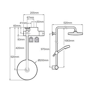 Mira Agile ERD Thermostatic bar mixer shower with Diverter - chrome - up to Feb 19 (1.1736.403) - main image 2