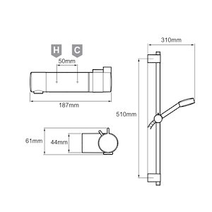 Mira Agile EV Dual Thermostatic Bar Mixer Shower - Chrome (1.1736.402) - main image 2