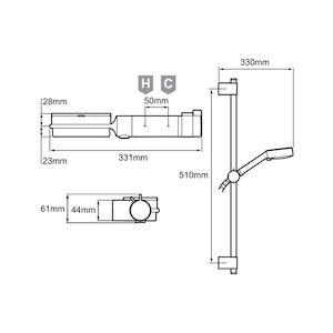 Mira Agile Store EV+ Bar Mixer Shower - Chrome (1.1736.413) - main image 2