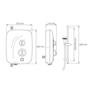 Mira Elite QT Pumped Electric Shower 10.8kW - White/Chrome (1.1845.002) - main image 2