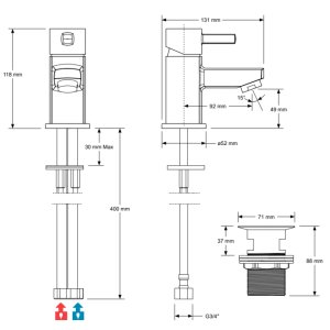 Mira React Mini Monobloc Basin Mixer Including Waste - Chrome (2.1977.001) - main image 2