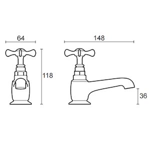 Mira Virtue basin pillar taps (2.1820.002) - main image 2