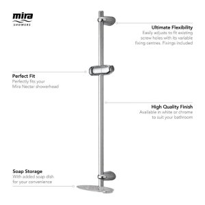 Mira Nectar Slide Rail Kit/Shower Rail Set - Chrome (2.1703.008) - main image 2