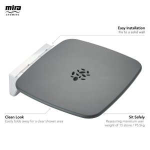 Mira premium shower seat - dark grey/chrome (2.1731.002) - main image 2