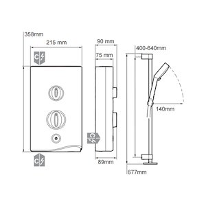 Mira Sport Thermostatic Electric Shower 9.0kW - White/Chrome (1.1746.005) - main image 2