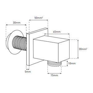 MX square brass wall outlet - chrome (HJ8) - main image 2