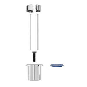 Roca D1D Short Shroud Dual Flush Push Button With Plain Rods - Chrome (AH0002100R) - main image 2