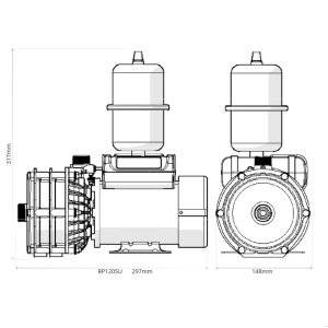 Salamander RP120SU SB 2 x 3.6 Bar Single Universal Whole House and Shower Pump ( SuperBooster Pack o (RP120SU SB) - main image 2