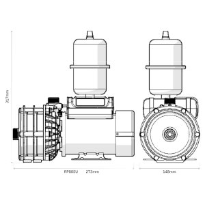 Salamander RP80SU SB 2 x 2.4 Bar Single Universal Whole House and Shower Pump ( SuperBooster Pack of (RP80SU SB) - main image 2