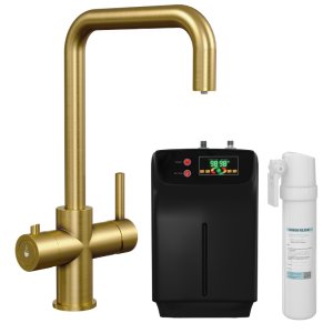 Sauber Astano 3-in-1 Instant Boiling Water Kitchen Tap - Brushed Gold (PDT-000048-51-52) - main image 2