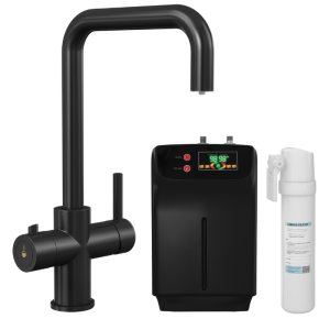 Sauber Astano 3-in-1 Instant Boiling Water Kitchen Tap - Matt Black (4BWTAPPK1) - main image 2