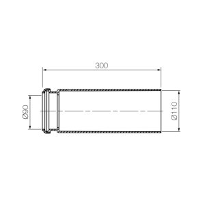 Straight WC Adapter With Groove for WC Frames (ABSP-20-0006) - main image 2