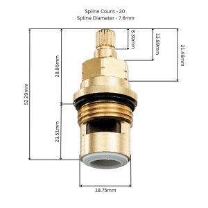 Trevi 1/2" Ceramic disc cartridges 1/4 turn (S9614NU) - main image 2