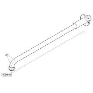 Triton 400mm Shower Arm - Rear Entry - Chrome (TSARM400REAR) - main image 2