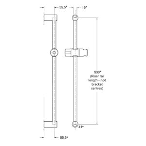 Triton Aaron-Kay Universal Shower Rail Kit - Chrome (TSKFAARKAYCHR) - main image 2