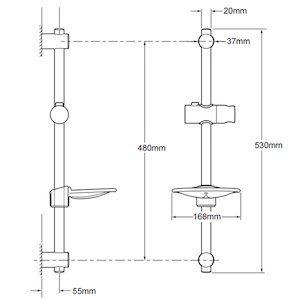 Triton David riser rail set - white/chrome (TSKDAVIWC) - main image 2