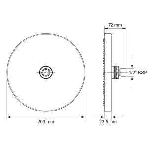 Triton Isabel Circular Fixed Shower Head - Chrome (TSHFISABCH) - main image 2