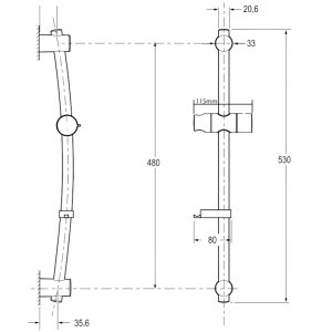 Triton Lucas Curved Shower Riser Rail - Chrome/White (TSKLUCAWC) - main image 2